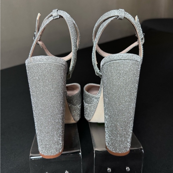 NWOT Born on Fifth Liv Metallic Glitter Closed Toe Platform Pumps - Picture 4 of 5